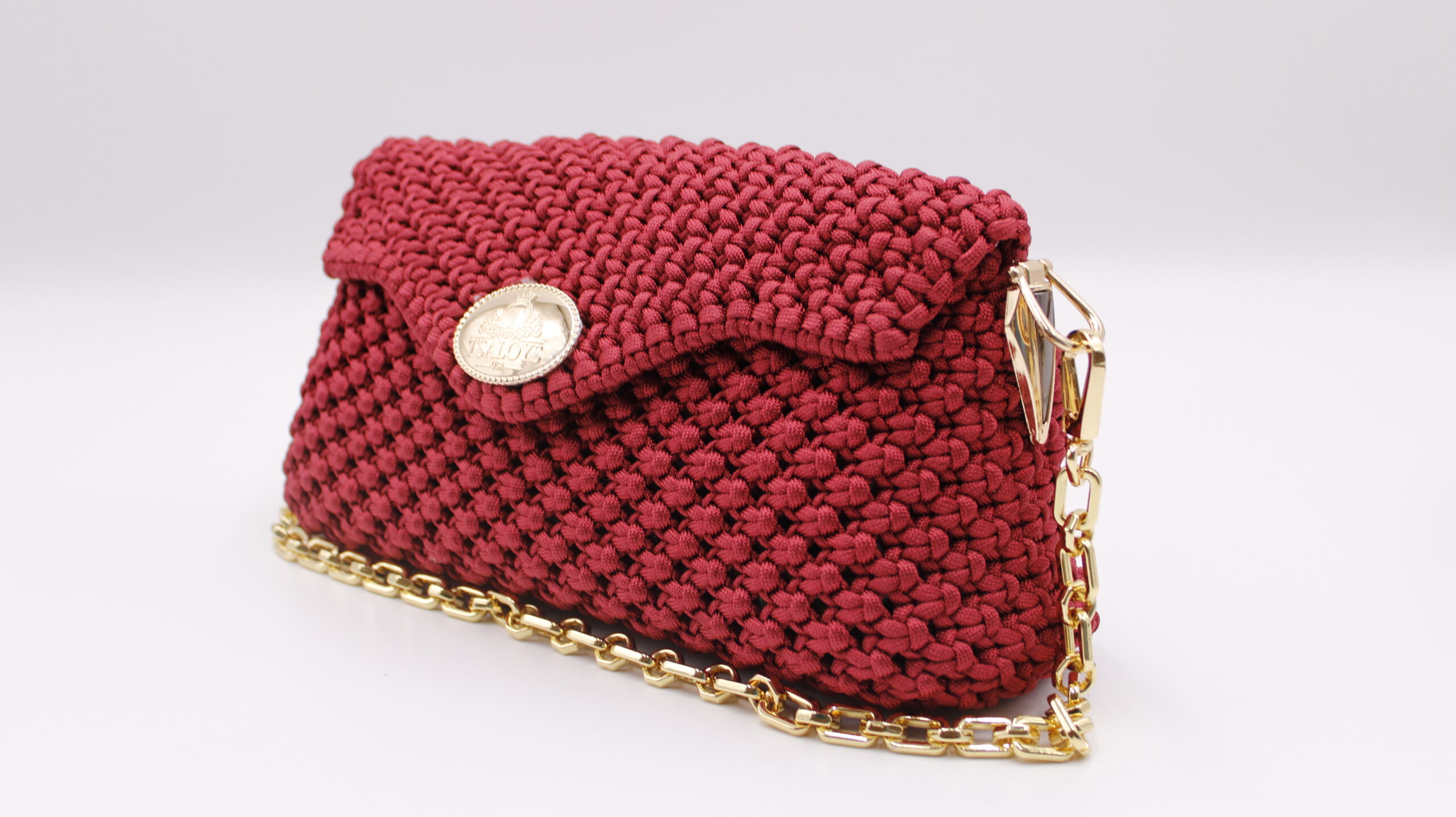 RED BURGUNDY PURSE 100% HAND-WOVEN