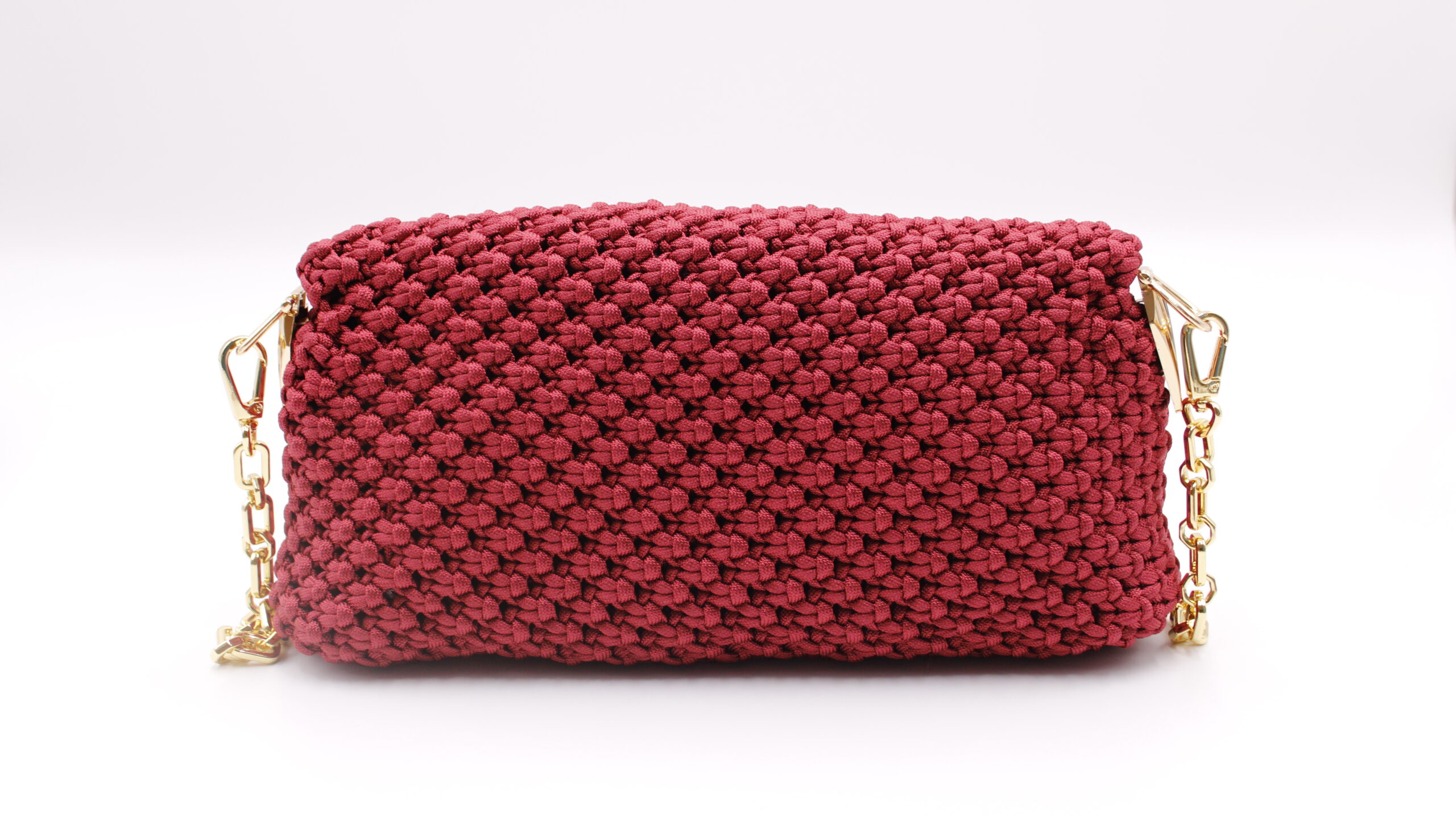 RED BURGUNDY PURSE 100% HAND-WOVEN