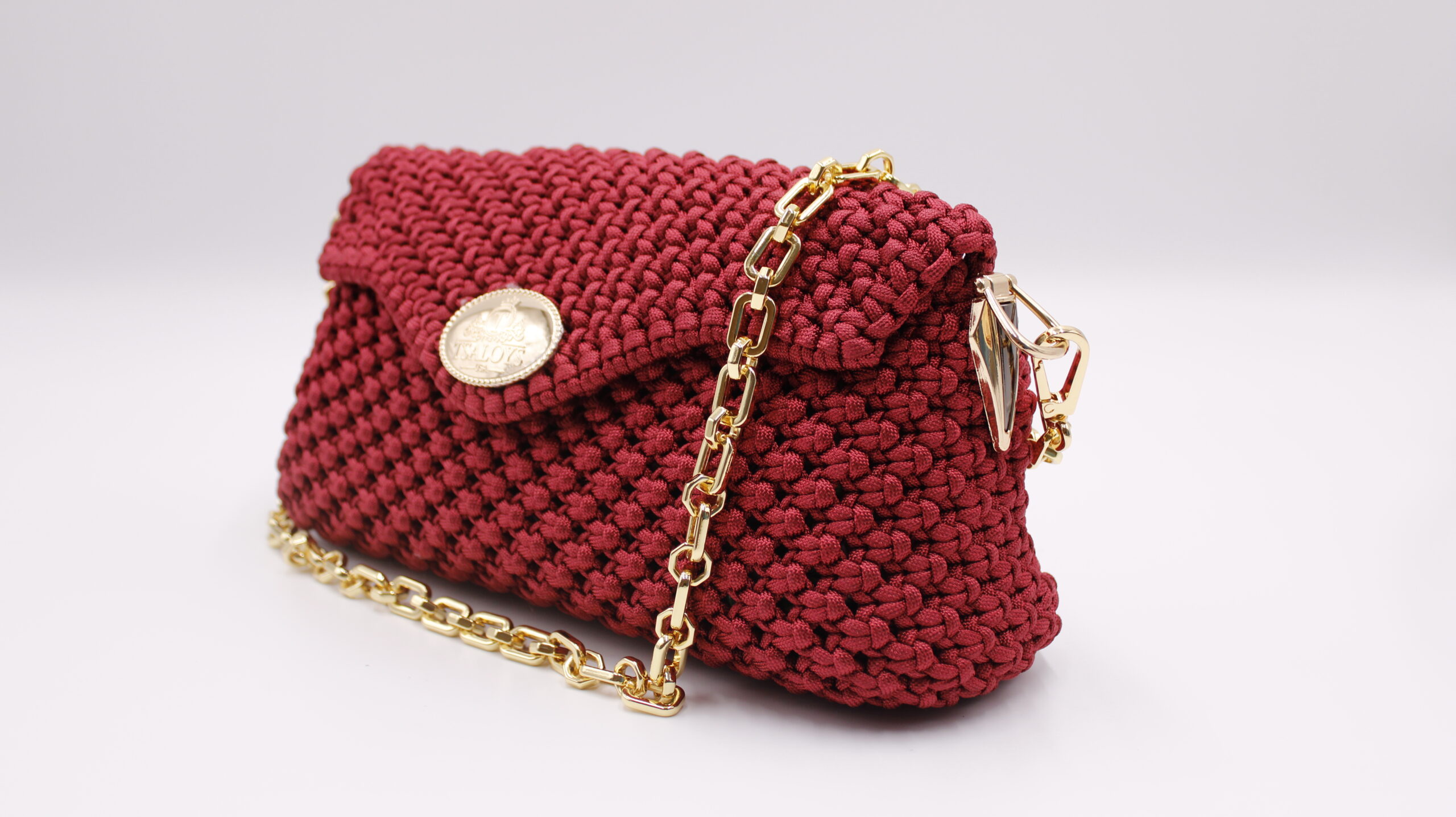 RED BURGUNDY PURSE 100% HAND-WOVEN