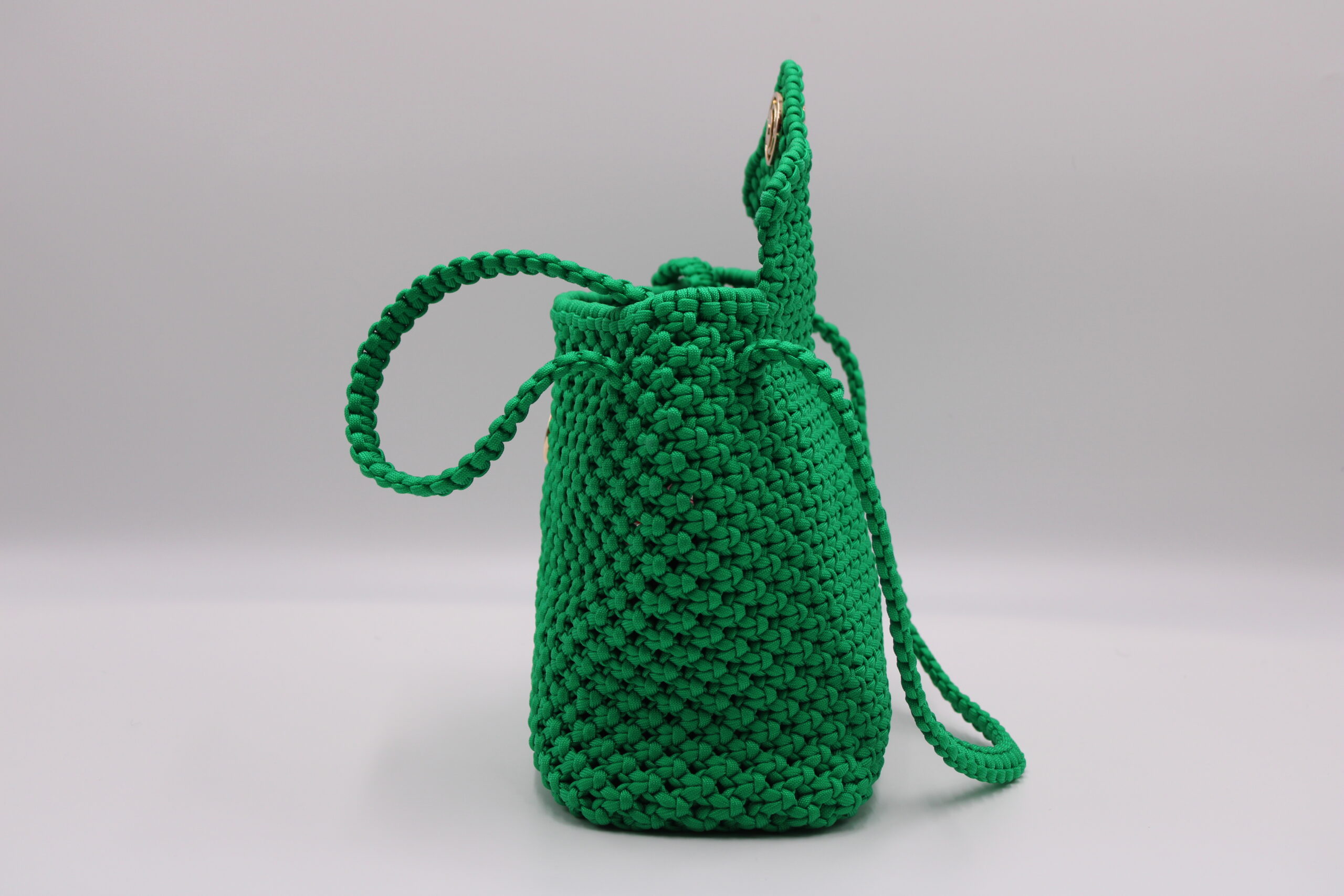 TOTE BAG GREEN COLOR WITH CLOSED TOP 100% HAND-WOVEN WITH THE SMALL INTERNAL BAG