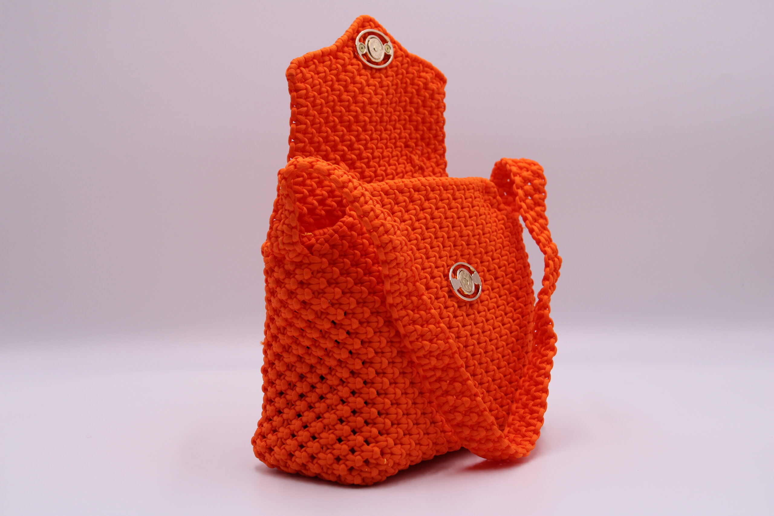 MANDARINE ORANGE COLOR 100% HAND-WOVEN WITH THE SMALL INTERNAL POCKET