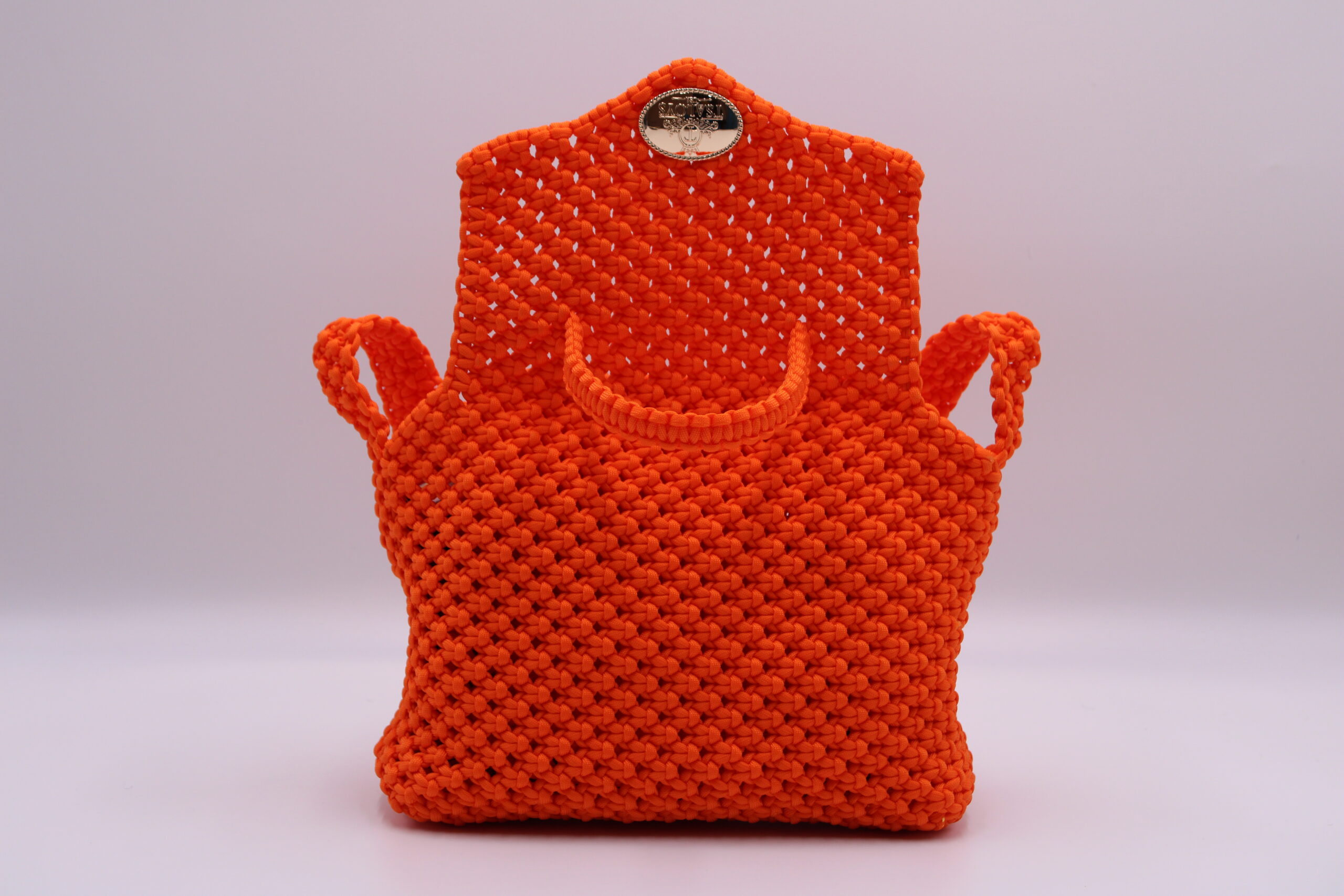 MANDARINE ORANGE COLOR 100% HAND-WOVEN WITH THE SMALL INTERNAL POCKET