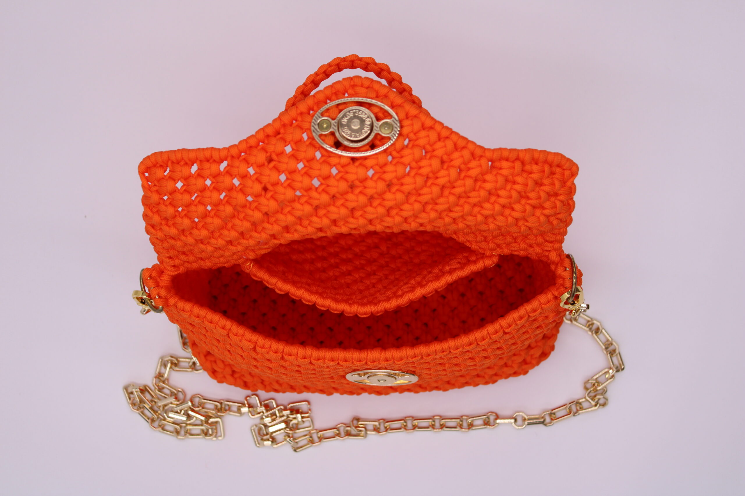 KOTONO ORANGE BAG 100% HAND-WOVEN WITH INTERNAL POCKET