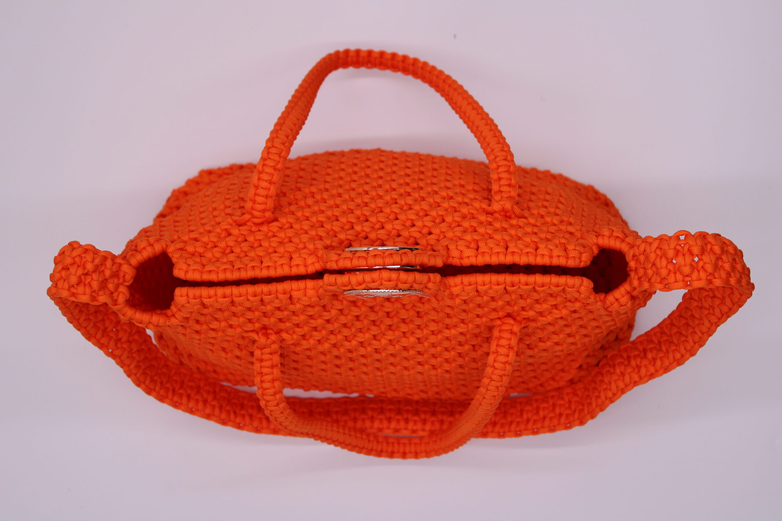 MONT FAKO ELEGANT ORANGE LARGE TOTE BAG 100% hand-woven